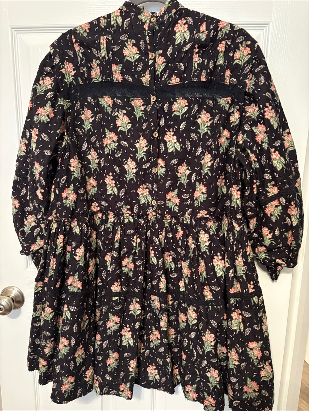 Pilcro by Anthropologie Black Floral Mini Dress Size L NWT - Picture 4 of 7